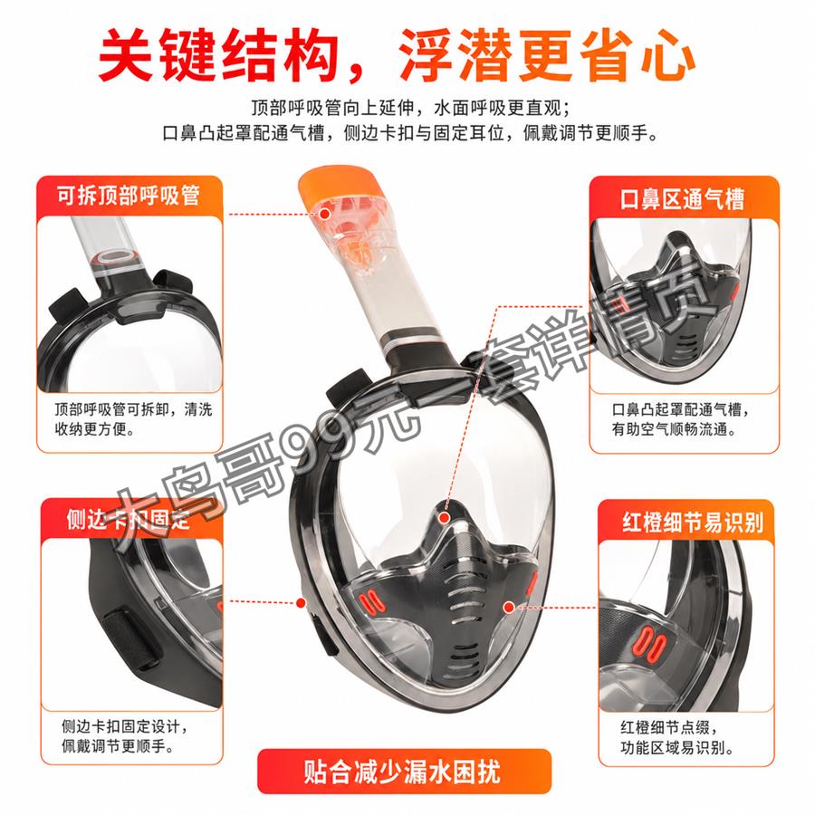全面罩浮潜面罩交付图 大鸟哥200元一套详情页08
